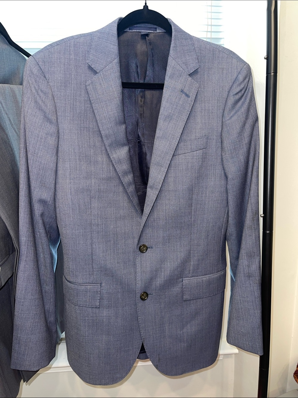 J. Crew Men's Heathered Light Blue Two-Button Sport Coat
